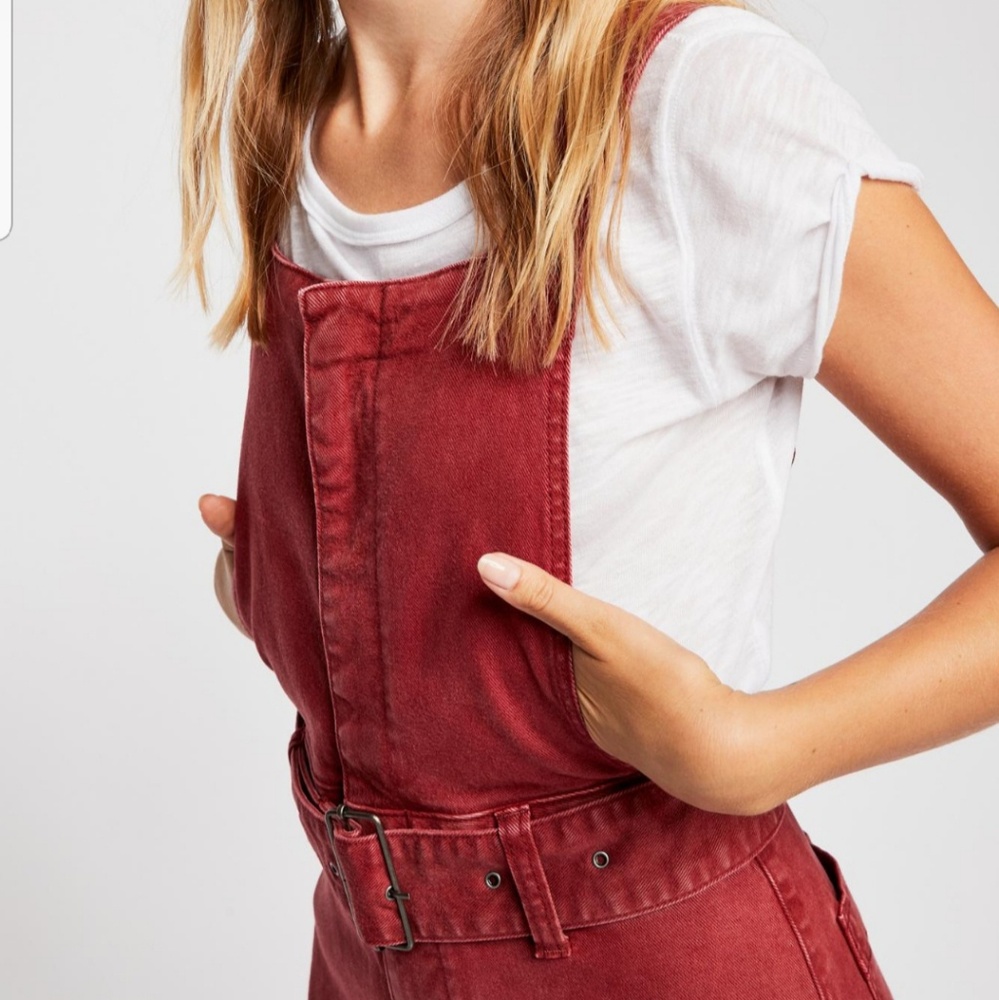 NWOT Free People Belted Twill Jumpsuit - Picture 4 of 6